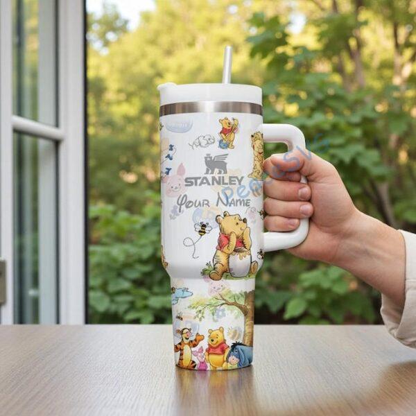 Alternative view of Personalized  Winnie the Pooh 40oz Tumbler , Quencher Vintage Pooh Bear Cup