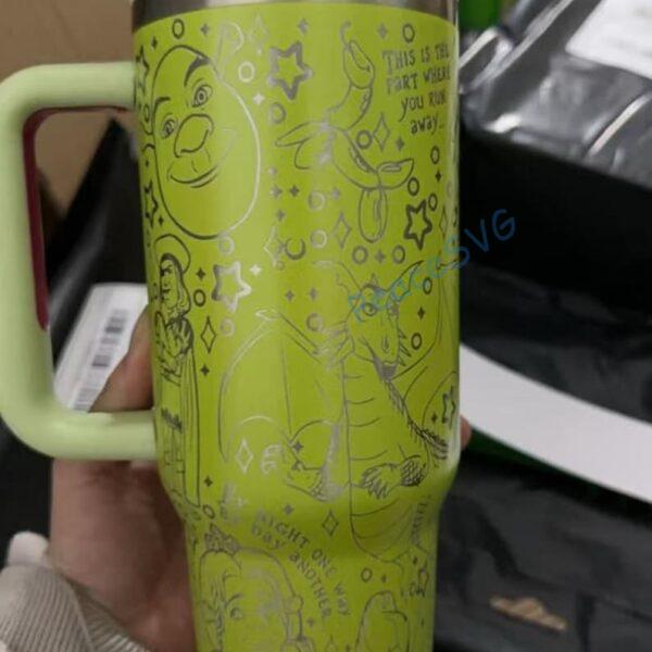 Alternative view of Shrek Tumbler 40oz, Shrek Fiona Tumbler 40oz, Cartoon Characters Tumbler, Insulated Stainless Steel Drinkware for Hot/Cold Beverages