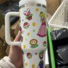 Custom Mario 40oz Tumbler Princess Peach, Mario Bros Cup Birthday Gift - Image 3