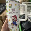 Custom Mario 40oz Tumbler Princess Peach, Mario Bros Cup Birthday Gift