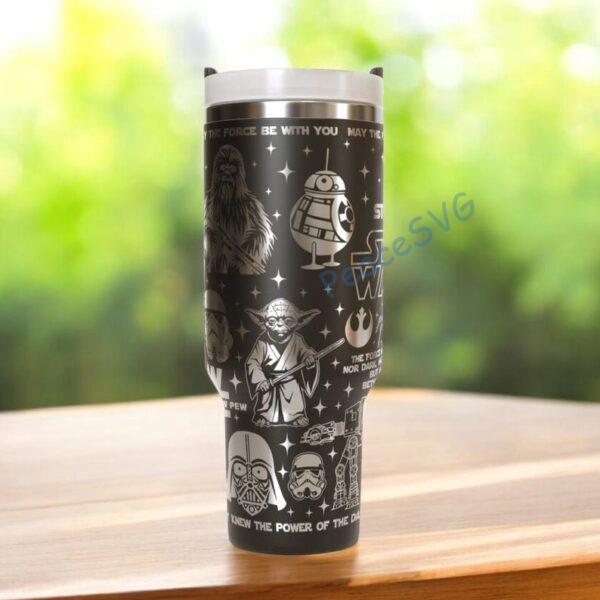 Alternative view of 40oz star wars tumbler laser engraved stainless steel