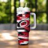 Vintage Carolina Hurricanes 40oz Tumbler, Ice Hockey Fan Tumbler, Game Day Drinkware - Image 2