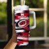 Vintage Carolina Hurricanes 40oz Tumbler, Ice Hockey Fan Tumbler, Game Day Drinkware - Image 5
