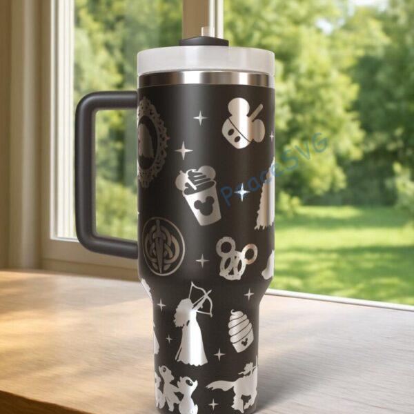 Alternative view of Personalized Brave Princess Laser Tumbler 40oz, Disney Handle Stainless Steel Tumbler