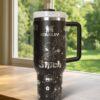Laser Engraved Stitch Tumbler 40oz, Disney Handle Stainless Steel Tumbler - Image 6