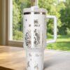 Personalized Little Mermaid Laser Engraved 40oz Tumbler, Disney Cup Handle Stainless Steel Tumbler - Image 2