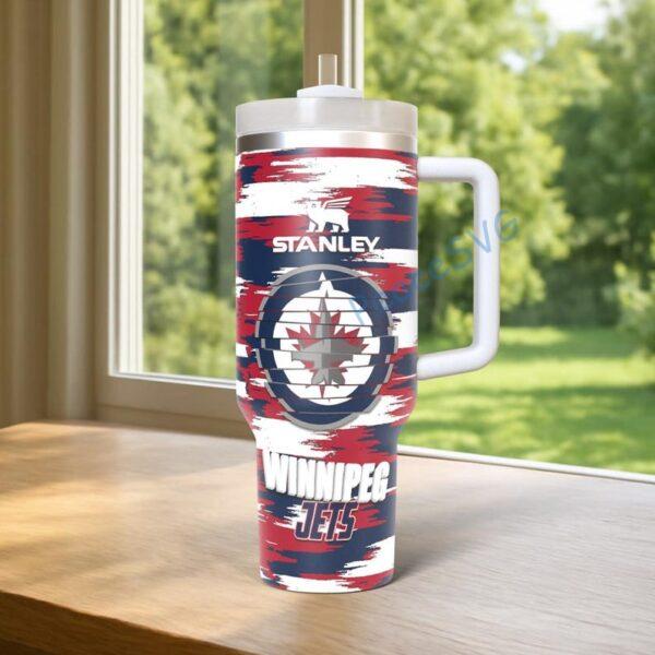 Winnipeg Jets 40oz Tumbler, Ice Hockey Fan Tumbler, Game Day Drinkware