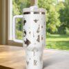 Jasmine 40oz Tumbler Laser Engraved , Princess Cup Handle Stainless Steel Tumbler - Image 3