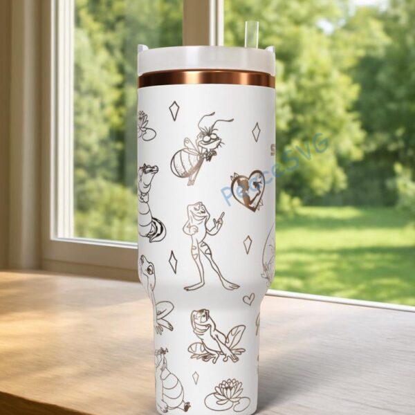 Alternative view of Personalized Tiana 40oz Tumbler Laser Engraved , Princess Cup Handle Stainless Steel Tumbler