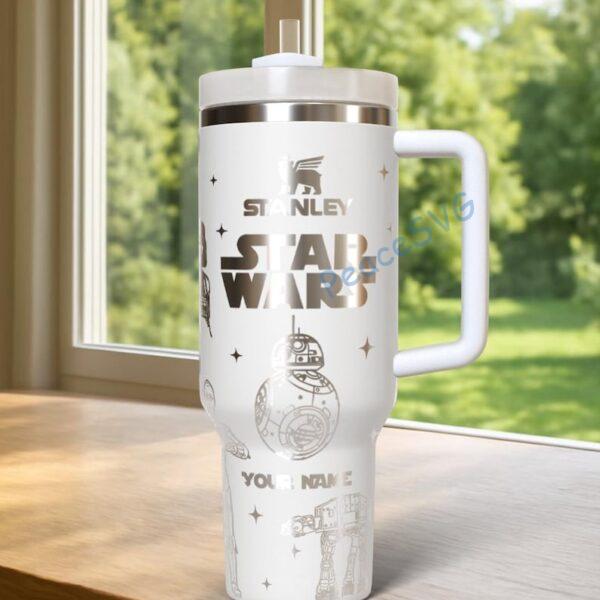 Alternative view of Personalized 40oz star wars tumbler laser engraved stainless steel
