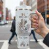 Jasmine 40oz Tumbler Laser Engraved , Princess Cup Handle Stainless Steel Tumbler