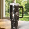 Personalized Beauty & The Beast Theme Laser Engraved Tumbler 40oz , Custom Tumbler with Name - Image 6