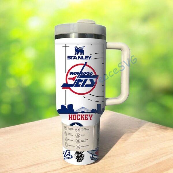 Winnipeg Jets 40oz Tumbler, Ice Hockey Fan Tumbler, Game Day Drinkware