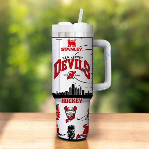 New Jersey Devils 40oz Tumbler, Ice Hockey Fan Tumbler, Game Day Drinkware