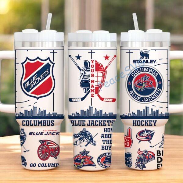 Alternative view of Personalized Columbus Blue Jackets 40oz Tumbler, Ice Hockey Fan Tumbler, Game Day Drinkware
