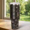 Cat 40oz tumbler laser Engraved, personalized gift for her - Image 3