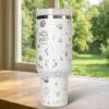 Cat 40oz tumbler laser Engraved, personalized gift for her - Image 7