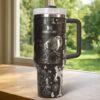 Custom Princess and Frog 40oz tumbler laser Engraved, Handle Stainless Steel Tumbler - Image 6