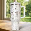 Custom Princess and Frog 40oz tumbler laser Engraved, Handle Stainless Steel Tumbler