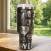 Custom Pug 40oz tumbler laser Engraved, Handle Stainless Steel Tumbler - Image 5