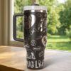Custom Pug 40oz tumbler laser Engraved, Handle Stainless Steel Tumbler - Image 6
