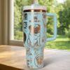Custom Pug 40oz tumbler laser Engraved, Handle Stainless Steel Tumbler - Image 9