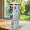 Custom Pug 40oz tumbler laser Engraved, Handle Stainless Steel Tumbler - Image 11