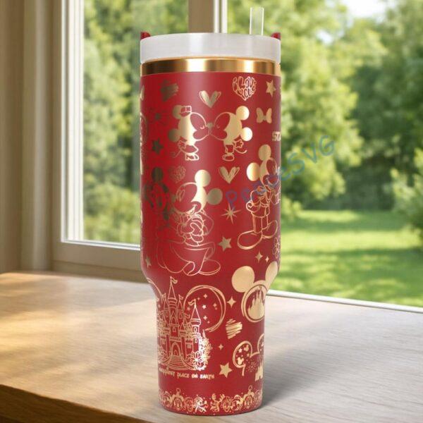 Alternative view of Mouse Minnie Tumbler 40oz Laser Engraved , Customized  Disney Couples Coffee Tumbler, Valentine Gift