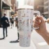 Laser Engraved Princess and Frog 40oz tumbler , Handle Stainless Steel Tumbler