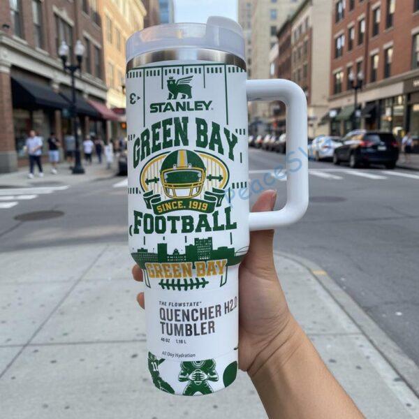 Personalized Green Bay Football 40oz Stainless Tumbler With Handle, Football Gift
