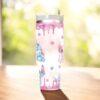 Valentine Blue Alien And Angel Valentine 40oz Tumbler Gift For Her - Image 3