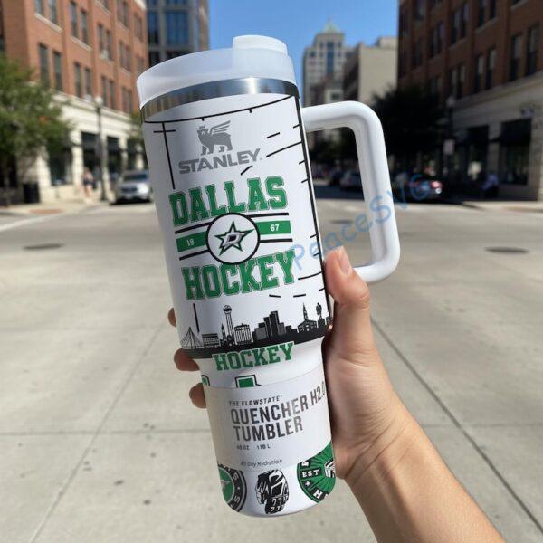 Custom Name Dallas Stars Hockey 40oz Tumbler With Handle, Hockey Gift For Fan