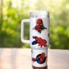 Custom Spider-man 40oz Tumbler, Spider Cup Gift, Superhero Handle Stainless Steel Tumbler - Image 4