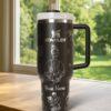 Custom Tiana 40oz Tumbler Laser Engraved , Princess Cup Handle Stainless Steel Tumbler - Image 7