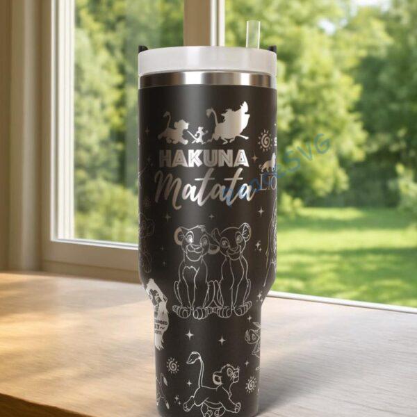 Alternative view of Lion King 40oz Tumbler Laser Engraved , Insulated Hot And Cold Cup