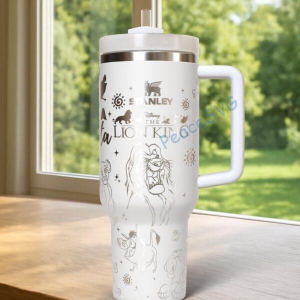 Laser Engraved Lion King 40oz Tumbler , Insulated Hot And Cold Cup