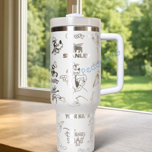 Alternative view of Personalized Goofy 40oz Tumbler Laser Engraved, Engraved Cartoon Cup, Custom Disney Gift