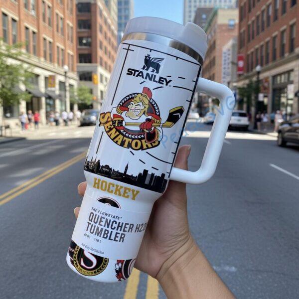 Personalized Ottawa Senator 40oz Tumbler With Handle, Ice Hockey Fan Gift