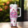 Personalized Valentine 40oz Tumbler Blue Alien And Angel Gift For Her - Image 3