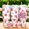 Personalized Valentine 40oz Tumbler Blue Alien And Angel Gift For Her - Image 2