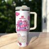 Personalized Valentine 40oz Tumbler Blue Alien And Angel Gift For Her - Image 5