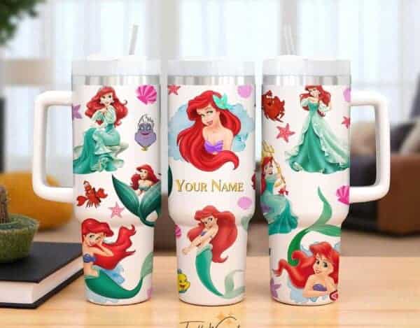 Alternative view of Personalized Princess Ariel 40oz Tumbler Sublimated Travel Mug