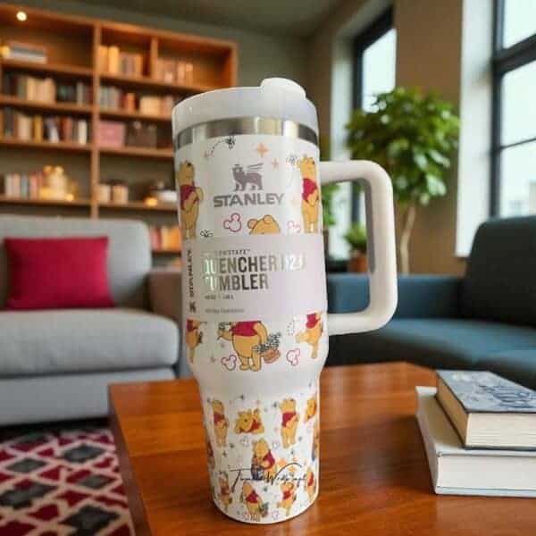 Alternative view of Classic Winnie the Pooh Tumbler 40oz Stainless Steel Cup Vintage Pooh Bear Inspired