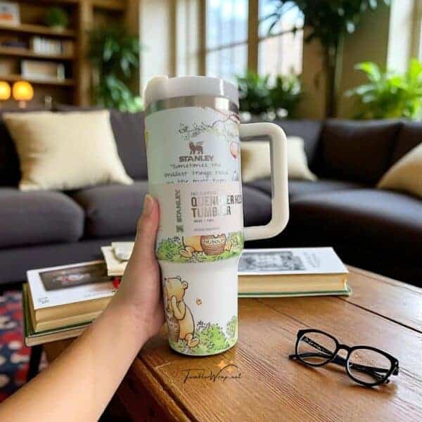 Alternative view of Winnie The Pooh Tumbler 40oz, Vintage Metal Pooh Bear Mug