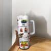 Colorful Toy Story 4 themed beverage cup featuring popular characters.