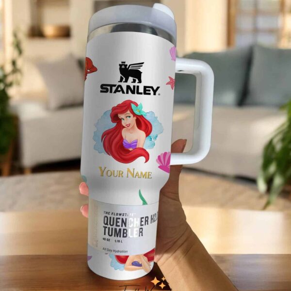 Alternative view of Custom Princess Ariel 40oz Tumbler Personalized Name Cup, Disney Princess Theme Gift