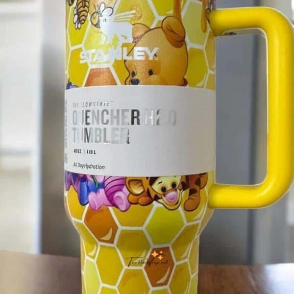 Alternative view of Winnie the Pooh Tumbler 40oz Stainless Steel Cup Vintage Pooh Bear Inspired