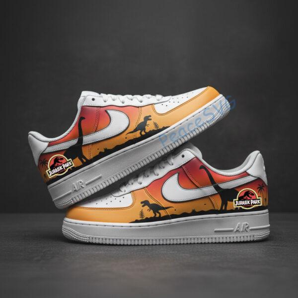 Hand Painted Jurassic Park AF1 Sneakers: Custom Air Force 1