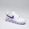 Hand-Painted Drips Air Force 1 Sneakers: Custom Purple AF1 Shoes - Image 3