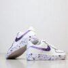 Custom Purple Splatter Air Force 1: Hand-Painted Sneakers